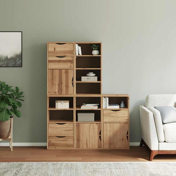 vidaXL Bijzetkasten 5 st "ODDA" 40x24x79 cm massief grenenhout