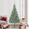 vidaXL Kunstkerstboom met 300 LED Groen 210 cm PVC en Staal