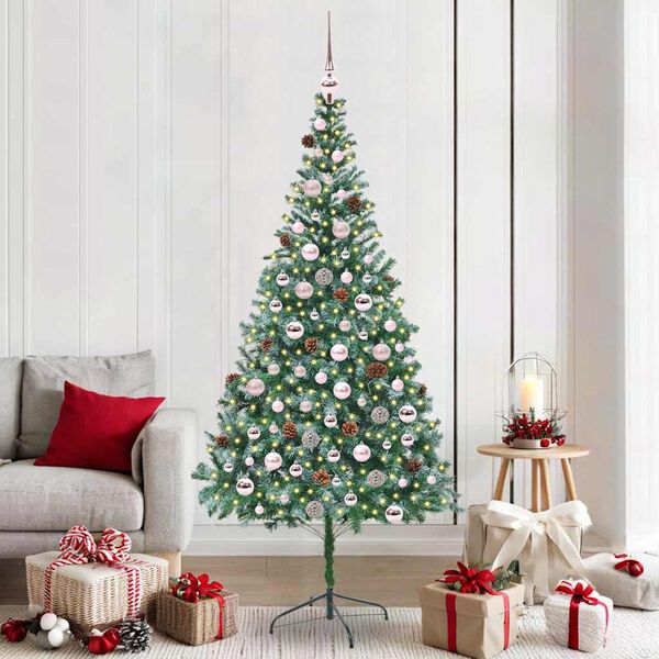 vidaXL Kunstkerstboom met 300 LED Groen 210 cm PVC en Staal