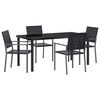vidaXL Tuin eettafelset 5 st Zwart PE Rattan