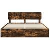 vidaXL Bedframe met lade Gerookt eiken 200 x 200 cm Ingenieurshout