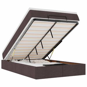 vidaXL Ottoman bed met matras 120x200cm stof donkerbruin