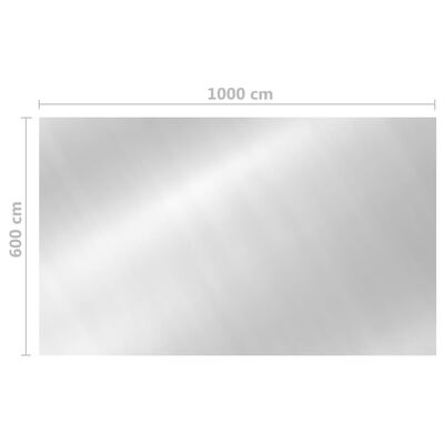 vidaXL Zwembadhoes rechthoekig 1000x600 cm PE zilverkleurig