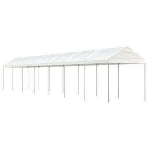vidaXL Prieel met dak 15,61x2,28x2,69 m polyetheen wit