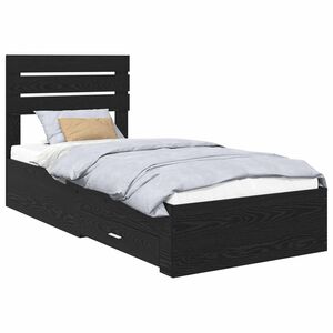 vidaXL Bedframe met lade met hoofdeinde met opslag Bewerkt hout