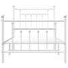 vidaXL Bedframe met hoofd- en voeteneinde metaal wit 80x200 cm