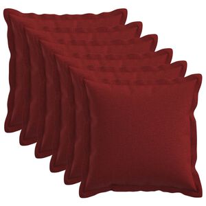 vidaXL Kussensloop 6 st HOUTEN Wijnrood 30 x 30 cm Faux Linnen