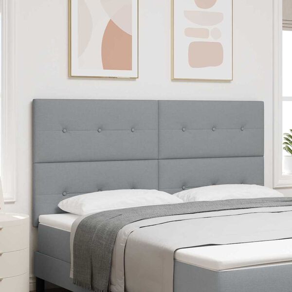 vidaXL Hoofdbord met hoofdeinde Lichtgrijs 180 cm Nep Leer