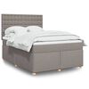vidaXL Boxspring met matras stof taupe 160x200 cm