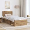 vidaXL Bedframe Ambachtelijk eiken 90 x 190 cm Massief grenenhout
