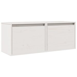 vidaXL Wandkasten 2 st 45x30x35 cm massief grenenhout wit