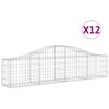 vidaXL Schanskorven 12 st gewelfd 200x30x40/60 cm gegalvaniseerd ijzer