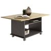 FMD Salontafel met wielen artisan eikenkleurig en zwart
