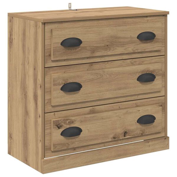 vidaXL Dressoir Artisan Eiken 70 x 35,5 x 67,5 cm Bewerkt hout