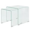 vidaXL Bijzettafel set 2-dlg transparant gehard glas