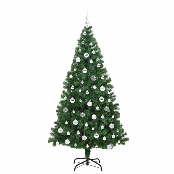vidaXL Kunstkerstboom Groen 180 cm PVC en Staal en Kunststof