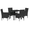 vidaXL Tuin eettafelset 5 st Zwart poly rattan