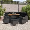 vidaXL Tuinbankenset met kussen 9 pcs Zwart poly rattan