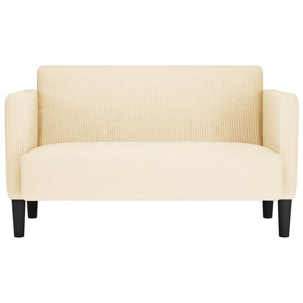 vidaXL Loveseat bank 109 cm corduroy stof cr&egrave;mekleurig