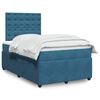 vidaXL Boxspring met matras fluweel donkerblauw 120x200 cm