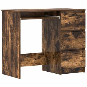 vidaXL Bureau 90x45x76 cm bewerkt hout gerookt eikenkleurig