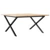 vidaXL Salontafel X-frame 90x90x45 cm massief grenenhout en staal