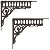 vidaXL Wandplank Beugels 2 st Antiek Bruin 27,5 x 23 x 4 cm Staal