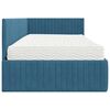 vidaXL Hoekbedframe met Matras met hoofdeinde 2 pcs Blauw Fluweel
