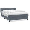 vidaXL Boxspring met matras fluweel donkergrijs 140x220 cm