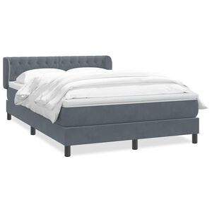 vidaXL Boxspring met matras fluweel donkergrijs 140x220 cm
