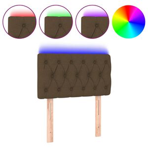 vidaXL Hoofdbord LED 80x7x78/88 cm stof donkerbruin