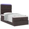 vidaXL Ottoman bed met matras en LED's 100x200cm stof donkerbruin