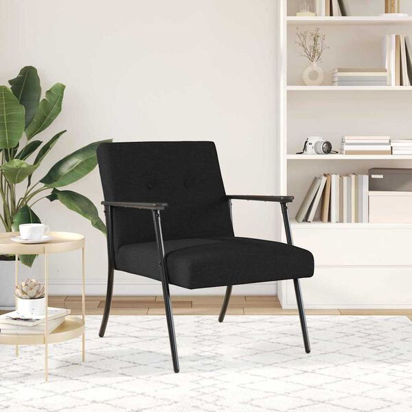 vidaXL Fauteuil Zwart 59 x 75 x 78 cm Stof