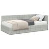 vidaXL Hoekbedframe met Matras met hoofdeinde 2 st Lichtgrijs Fluweel