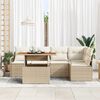 vidaXL Tuin Sofa Set met opslag 6 pcs Beige Poly riet