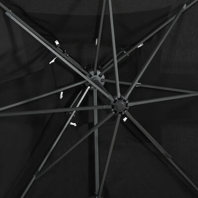 vidaXL Zweefparasol met dubbel dak 250x250 cm zwart