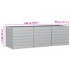 vidaXL Plantenbak verhoogd 240x80x77 cm gegalvaniseerd staal zilver