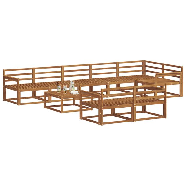 vidaXL Buiten bankenset 9 pcs Naturel Massief Acaciahout