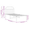 vidaXL Bedframe met hoofdbord metaal wit 80x200 cm