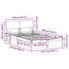 vidaXL Bedframe Bruin en zwart 120 x 200 cm Massief grenenhout