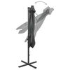 vidaXL Zweefparasol met paal en LED-verlichting 250 cm antracietkleur