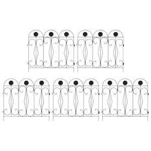 vidaXL Tuinhek Latwerk Zwart 305,5 x 55,5 x 0,3 cm