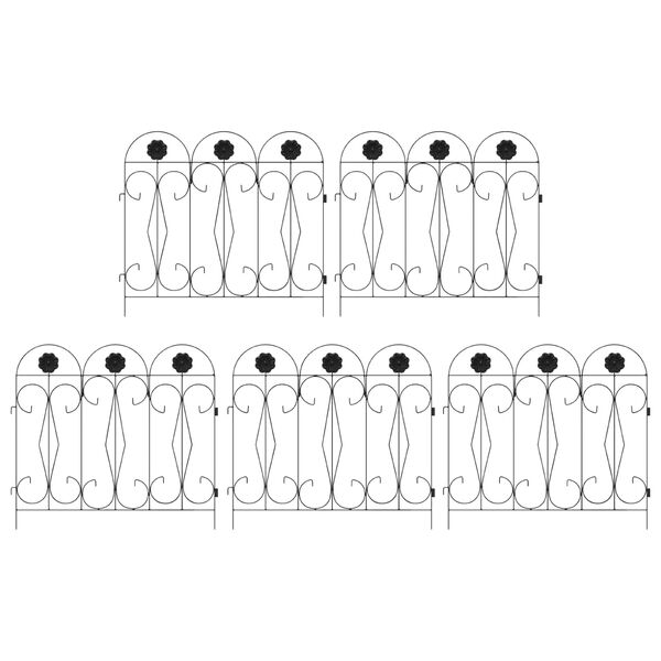 vidaXL Tuinhek Latwerk Zwart 305,5 x 55,5 x 0,3 cm