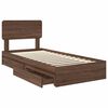 vidaXL Opslag bed met hoofdeinde Bruin Eiken 100 x 200 cm Bewerkt hout