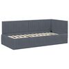 vidaXL Hoekbedframe met hoofdeinde Donkergrijs 90 cm x 190 cm Fluweel
