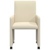vidaXL Dining Stoelen met Wielen 2 pcs Crème 57 x 66 x 94 cm Kunstleer