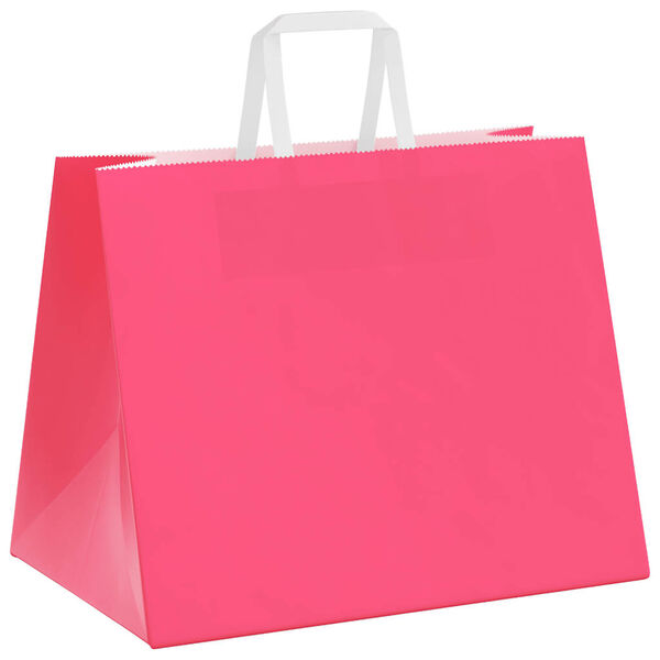 vidaXL Papieren zakken 50 st met hengsels 32x22x24 cm roze