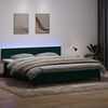 vidaXL Boxspring met matras en LED fluweel donkergroen 180x220 cm