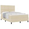 vidaXL Boxspringbed met matras met hoofdeinde Cr&egrave;me 140 x 190 cm Stof