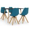 vidaXL 5-delige Eethoek turquoise en zwart